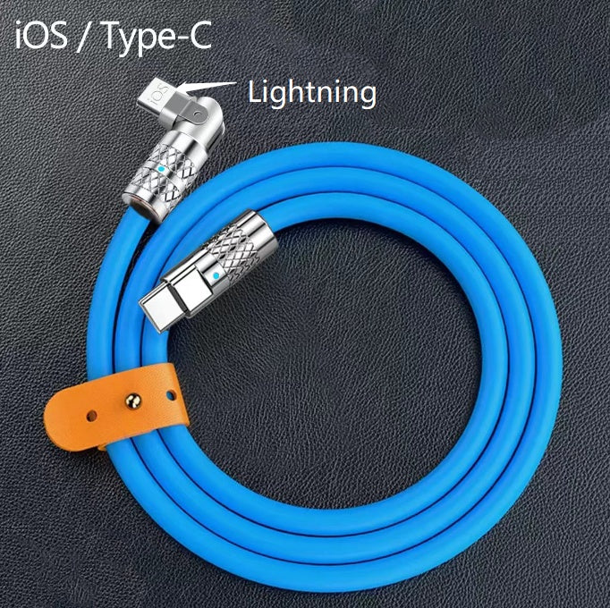 Fast Charge Zinc Alloy Elbow 180 Degrees Rotation Data Cable Fast Charge Zinc Alloy Elbow 180 Degrees Rotation Data Cable